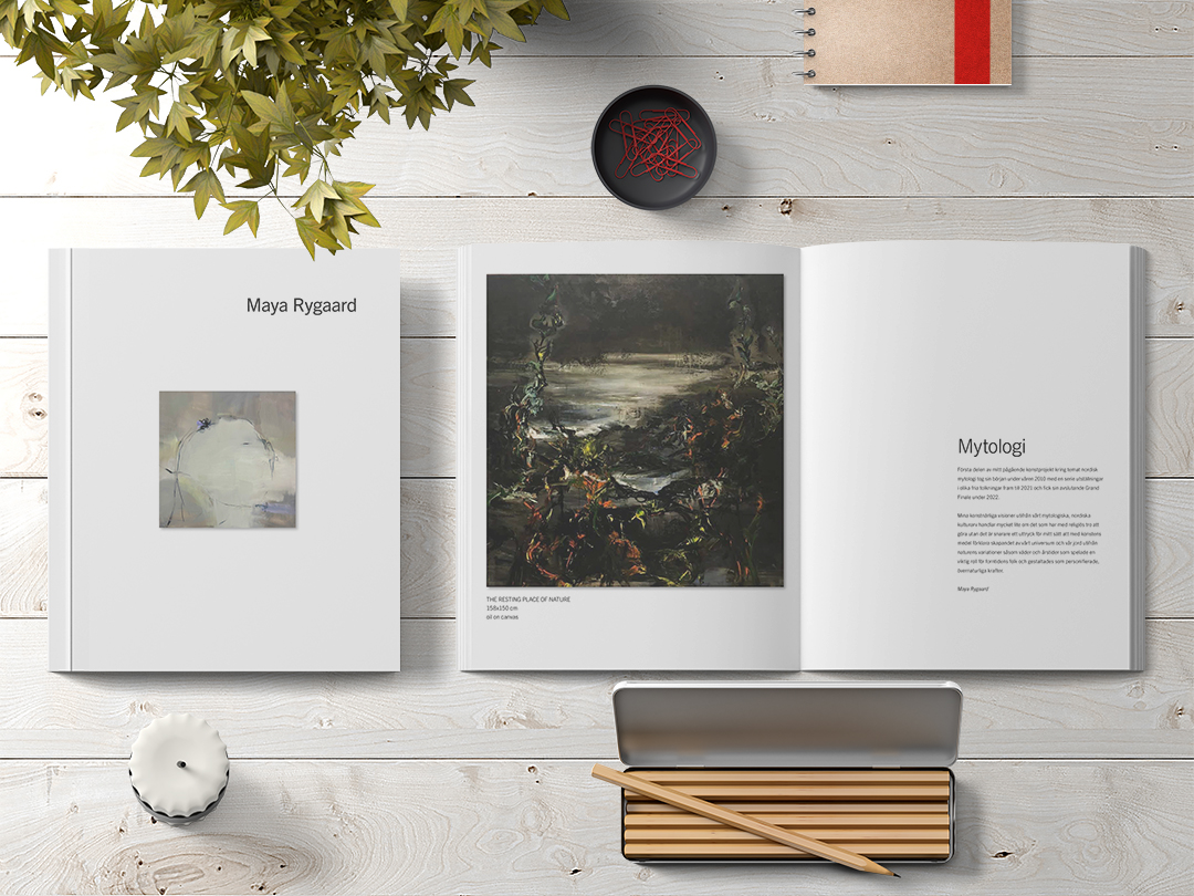 Layout av konstkatalog till Maya Art, Karins Grafiska