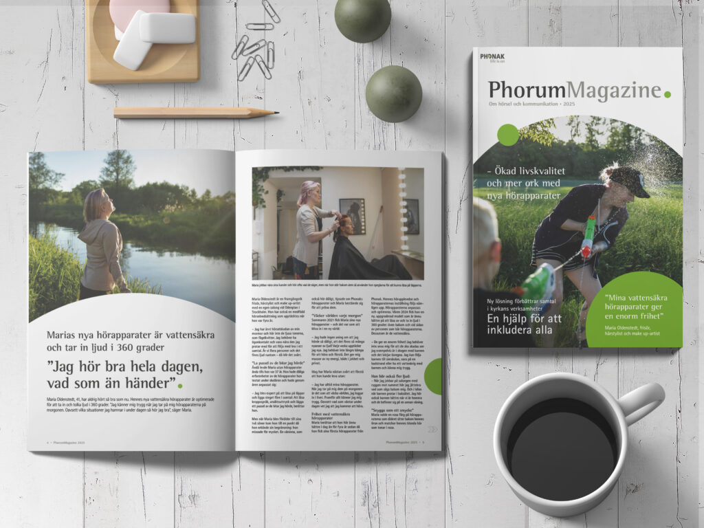 Kundtidning till Phonak norden, fyra olika språk | Karins Grafiska